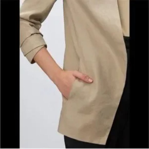 Aritzia | Linen Power Blazer in Trace - Picture 2 of 6